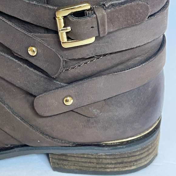 💥SALE💥STEVE MADDEN ALBANY BROWN LEATHER HARNESS EQUESTRIAN RIDING BOOTS SZ 7.5 - Picture 10 of 11